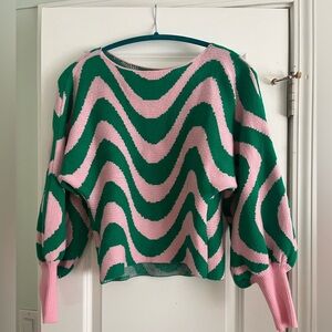 Wonderfully Wicked pink and green sweater